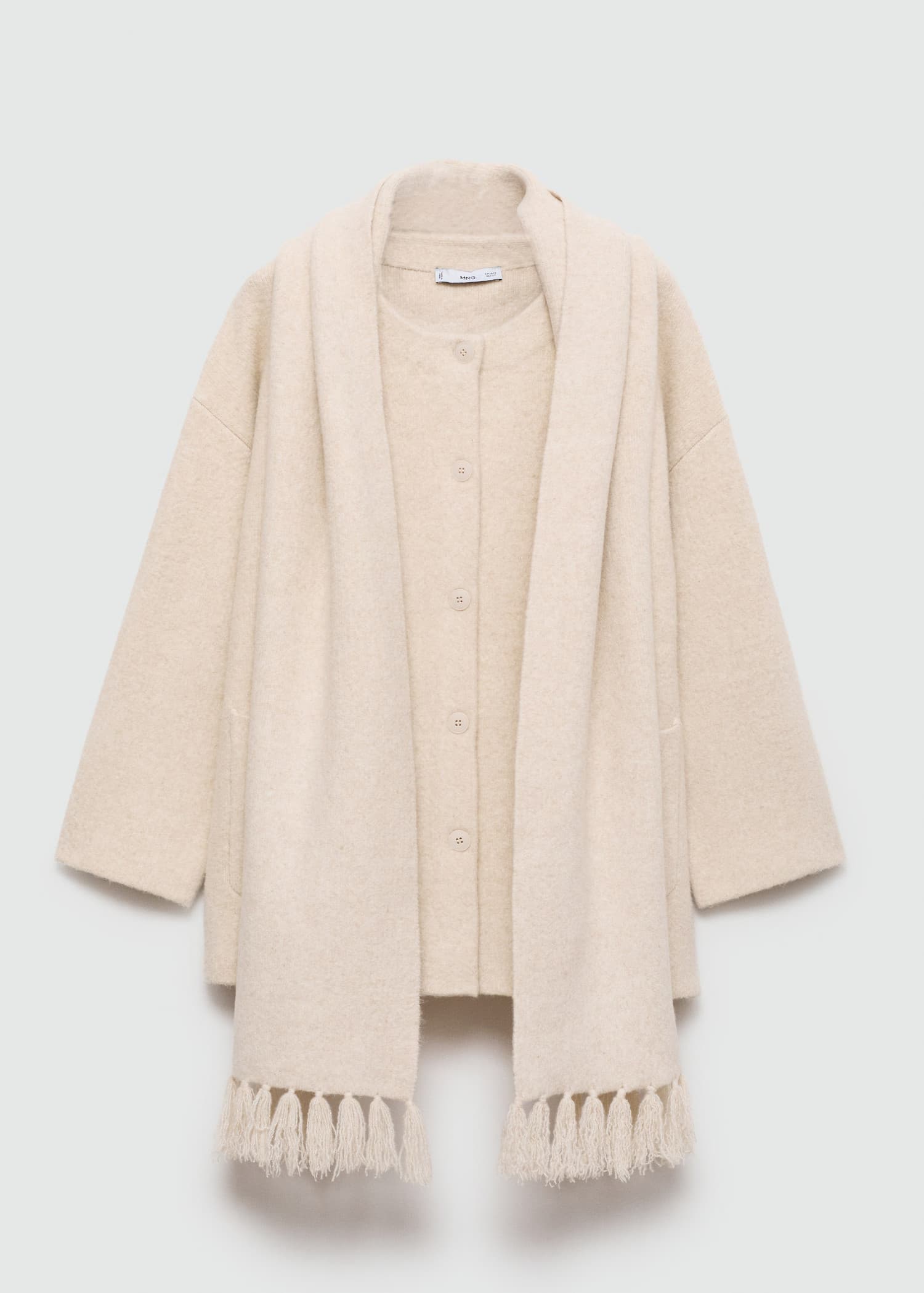 Detachable knitted scarf coat - Women | MANGO United Kingdom