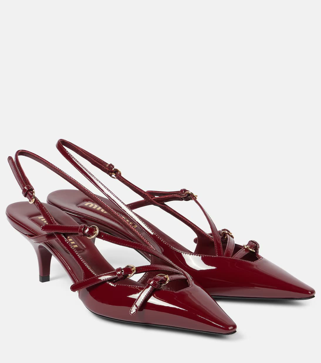 55 patent leather slingback pumps